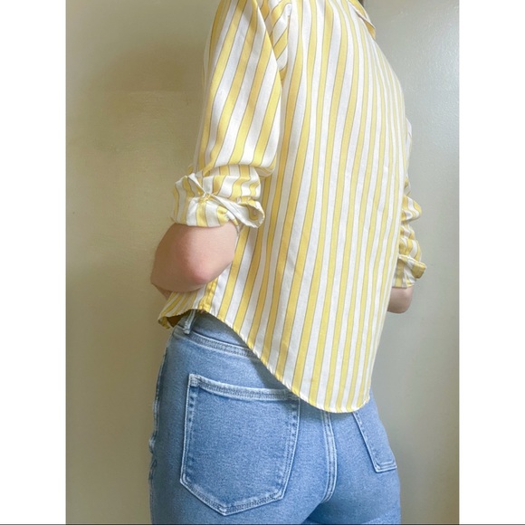 Vintage Canary Stripe Cotton Blouse - Picture 4 of 10